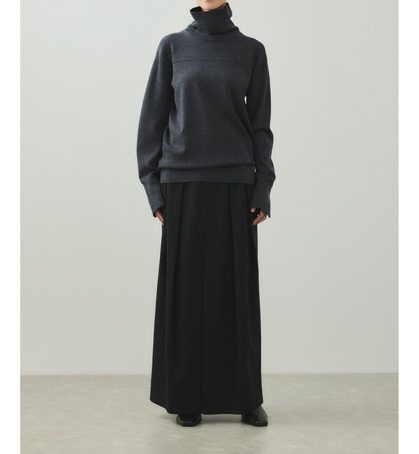 ADAM ET ROPE'「【EMOELLE】ウールコットン2タックスカート」|スカート|