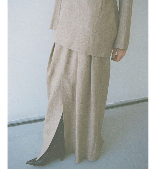 ADAM ET ROPE'「【EMOELLE】ウールコットン2タックスカート」|スカート|