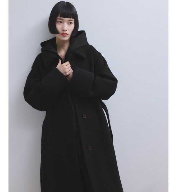 ADAM ET ROPE'「【WEB限定】ベルテッドオーバーサイズロングコート」|ステンカラーコート|