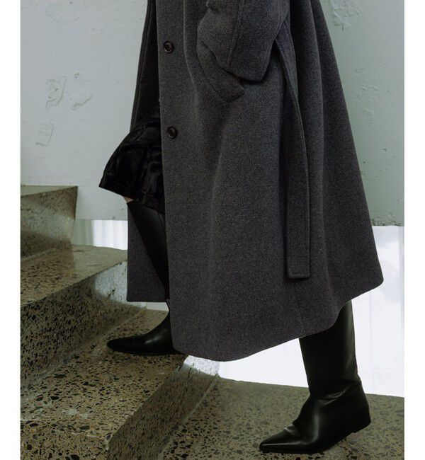 ADAM ET ROPE'「【WEB限定】ベルテッドオーバーサイズロングコート」|ステンカラーコート|