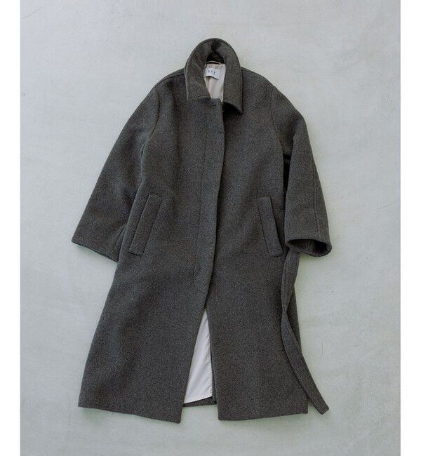 ADAM ET ROPE'「【WEB限定】ベルテッドオーバーサイズロングコート」|ステンカラーコート|
