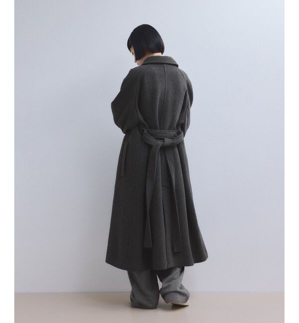 ADAM ET ROPE'「【WEB限定】ベルテッドオーバーサイズロングコート」|ステンカラーコート|