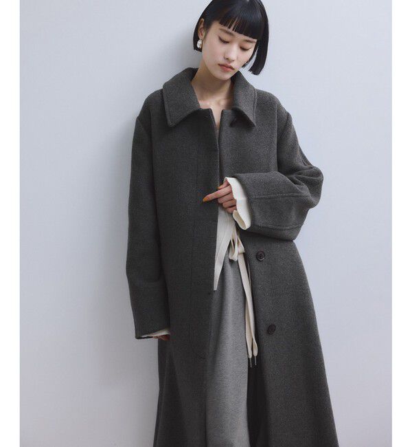 ADAM ET ROPE'「【WEB限定】ベルテッドオーバーサイズロングコート」|ステンカラーコート|