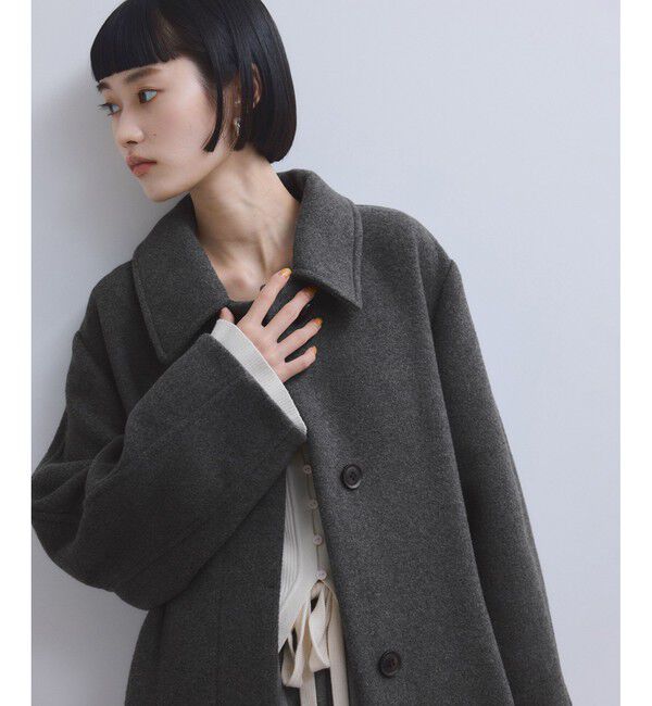 ADAM ET ROPE'「【WEB限定】ベルテッドオーバーサイズロングコート」|ステンカラーコート|