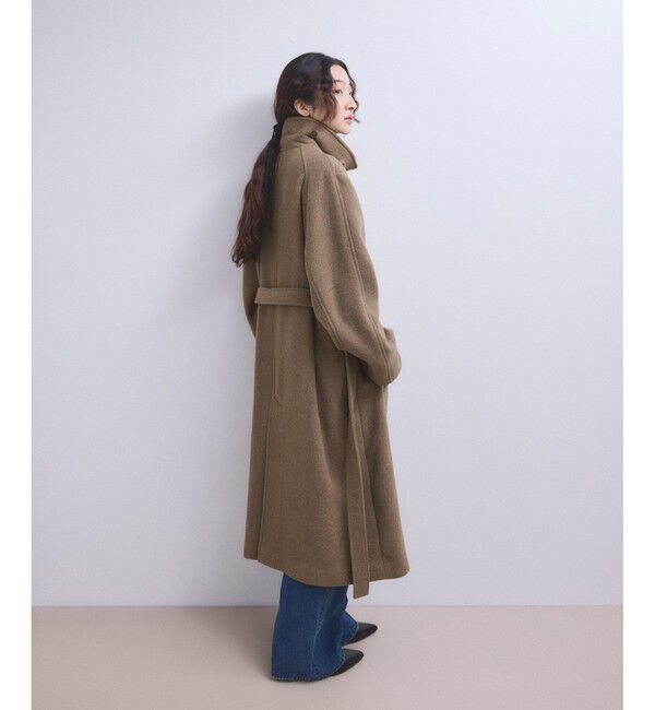 ADAM ET ROPE'「【WEB限定】ベルテッドオーバーサイズロングコート」|ステンカラーコート|