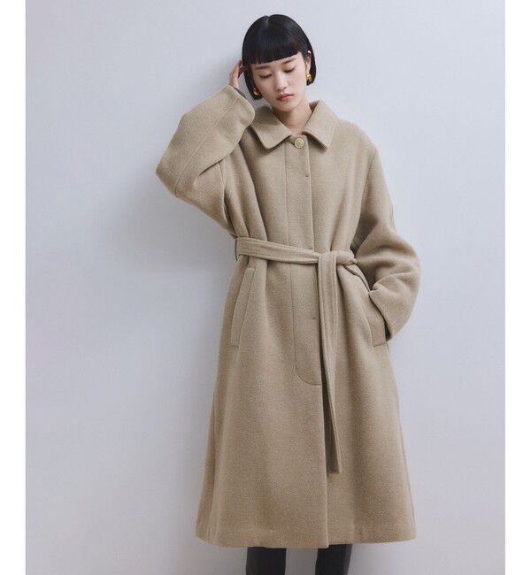 ADAM ET ROPE'「【WEB限定】ベルテッドオーバーサイズロングコート」|ステンカラーコート|
