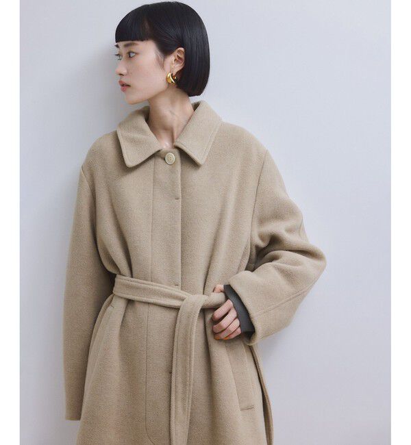 ADAM ET ROPE'「【WEB限定】ベルテッドオーバーサイズロングコート」|ステンカラーコート|