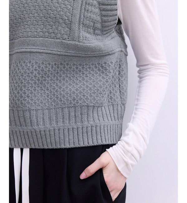 ADAM ET ROPE'「【WEB限定】ミックスパターンニットベスト」|ベスト・ジレ|