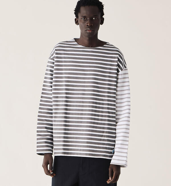 ORCIVAL「ORCIVAL | ハーレクイン コットンロード クルーネック フレンチバスクTシャツ MEN」|Tシャツ・カットソー|