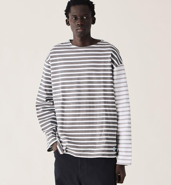 ORCIVAL「ORCIVAL | ハーレクイン コットンロード クルーネック フレンチバスクTシャツ MEN」|Tシャツ・カットソー|