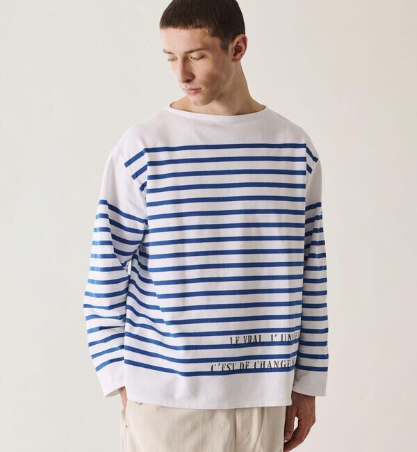 ORCIVAL「ORCIVAL | ラッセル ボートネック プリントワイドバスクTシャツ MEN」|Tシャツ・カットソー|