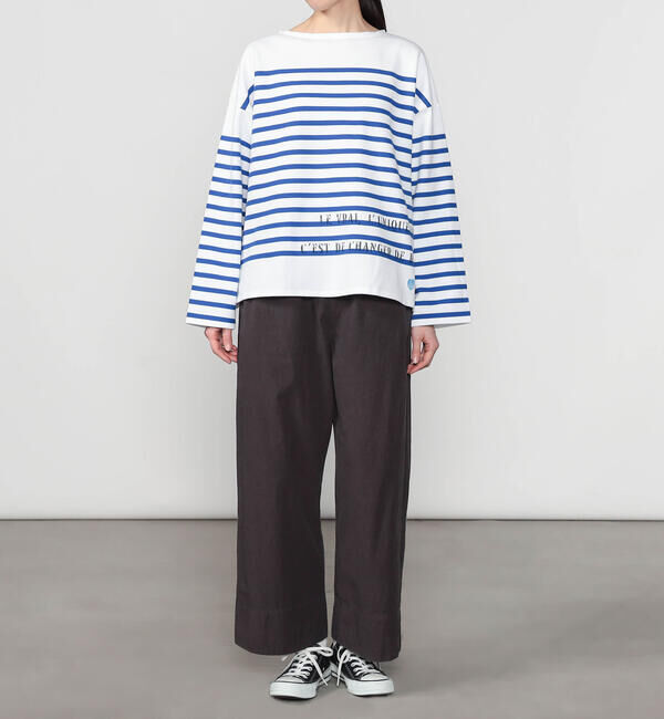 ORCIVAL「ORCIVAL | ラッセル プリント ボートネックワイドバスクTシャツ WOMEN」|Tシャツ・カットソー|