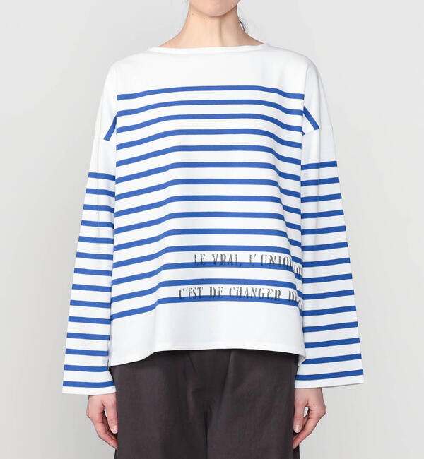 ORCIVAL「ORCIVAL | ラッセル プリント ボートネックワイドバスクTシャツ WOMEN」|Tシャツ・カットソー|