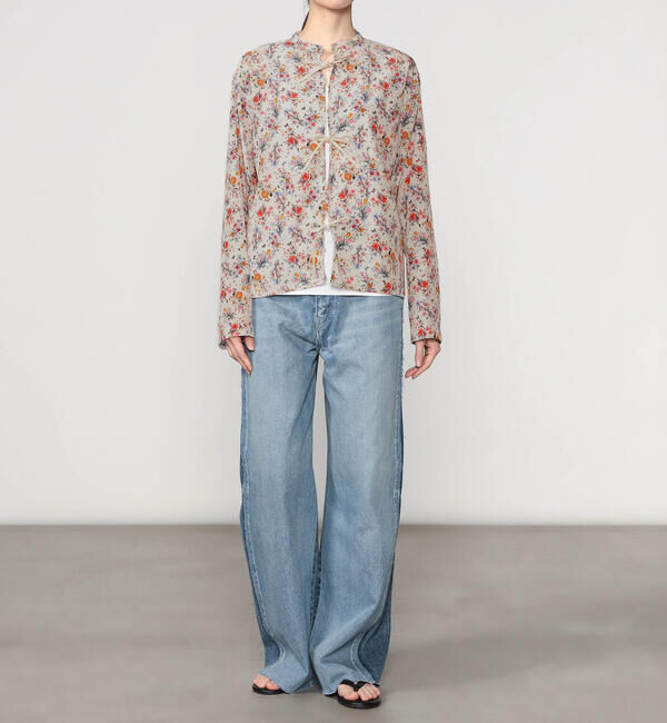  「MEYAME | フラワープリント シャツジャケット WOMEN」|シャツ・ブラウス|