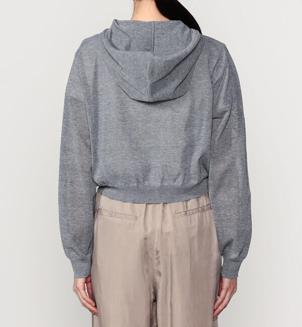 LE GLAZIK「LE GLAZIK | シアーニット ジップパーカー WOMEN」|ニット・セーター|