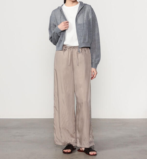 LE GLAZIK「LE GLAZIK | シアーニット ジップパーカー WOMEN」|ニット・セーター|