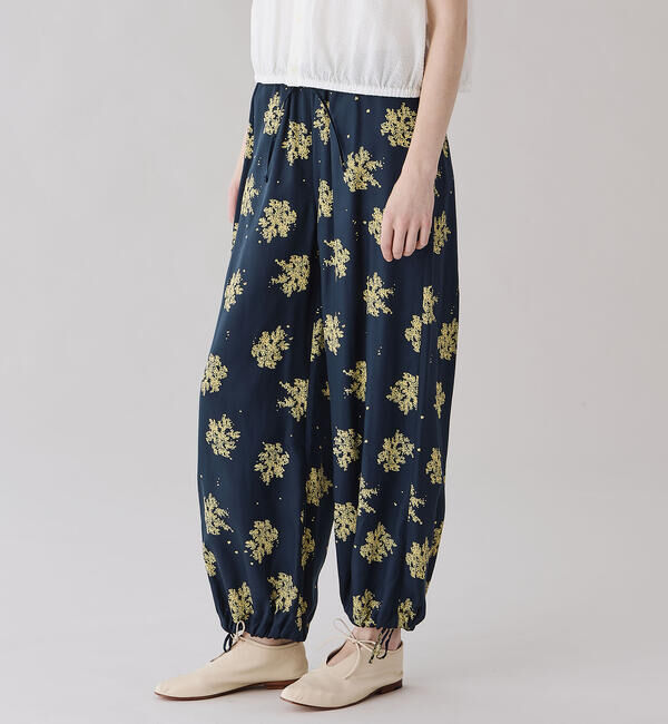 LE GLAZIK「LE GLAZIK | ツイルプリント エラスティックパンツ WOMEN」|チノ|