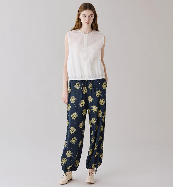 LE GLAZIK「LE GLAZIK | ツイルプリント エラスティックパンツ WOMEN」|チノ|