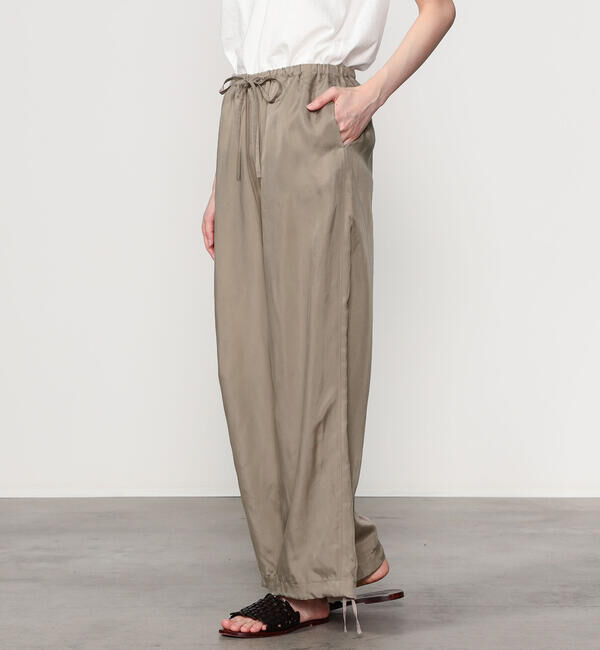 LE GLAZIK「LE GLAZIK | キュプラ エラスティックパンツ SOLID WOMEN」|チノ|