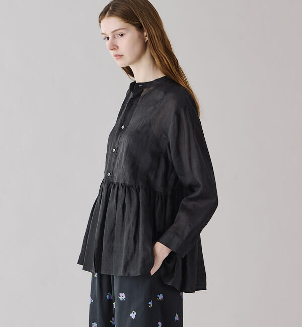 LE GLAZIK「LE GLAZIK | ラミー ギャザーフレアシャツ WOMEN」|シャツ・ブラウス|