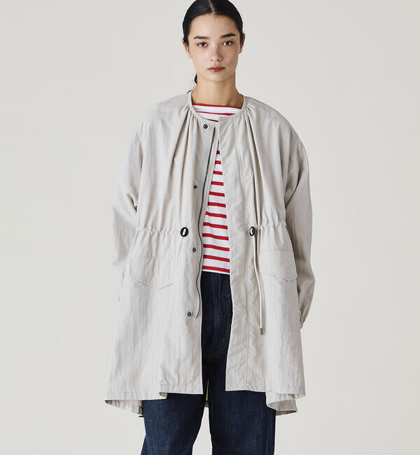 LE GLAZIK「LE GLAZIK | ナイロン ノーカラーコート WOMEN」|トレンチコート|