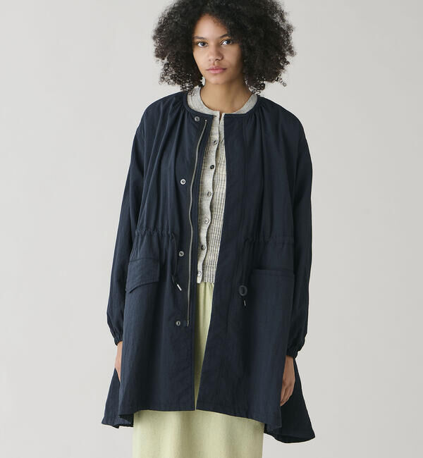 LE GLAZIK「LE GLAZIK | ナイロン ノーカラーコート WOMEN」|トレンチコート|