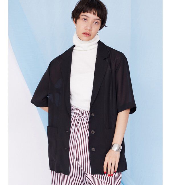 THE PAUSE「【THE PAUSE】シアーハーフスリーブジャケット」|テーラードジャケット|