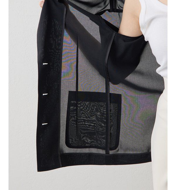 THE PAUSE「【THE PAUSE】シアーハーフスリーブジャケット」|テーラードジャケット|