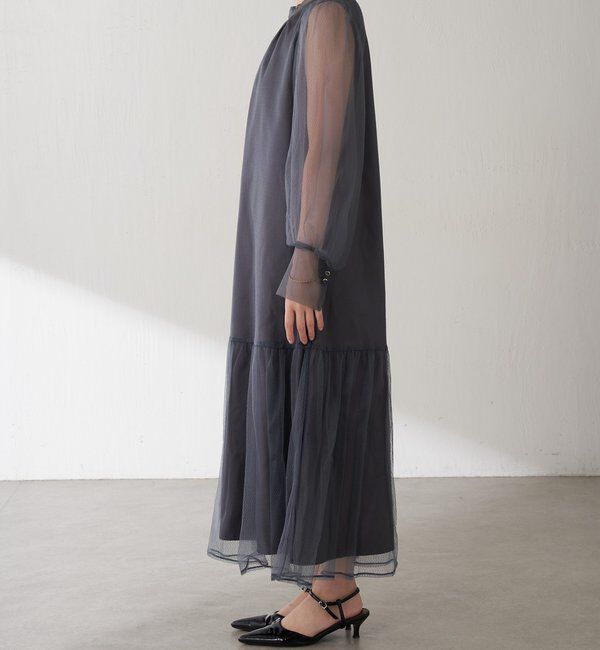  「【オケージョン】柄チュールワンピース」|ワンピース|