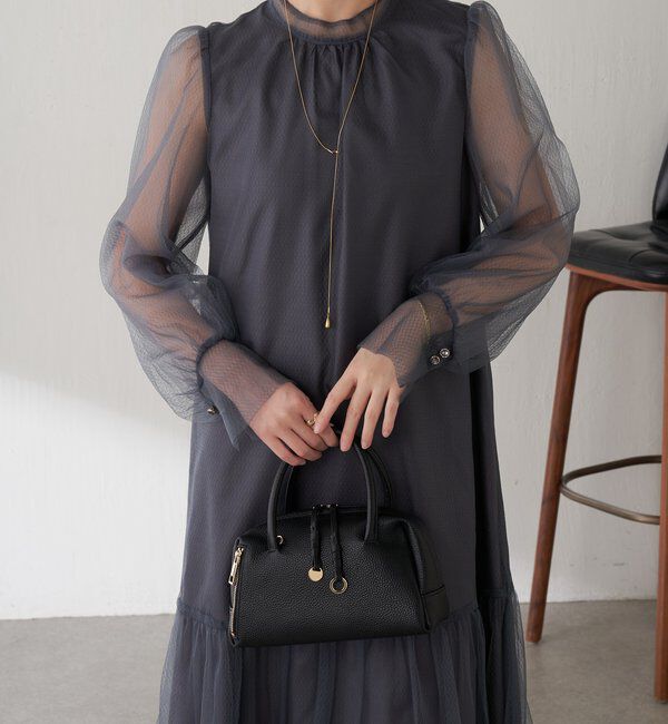  「【オケージョン】柄チュールワンピース」|ワンピース|