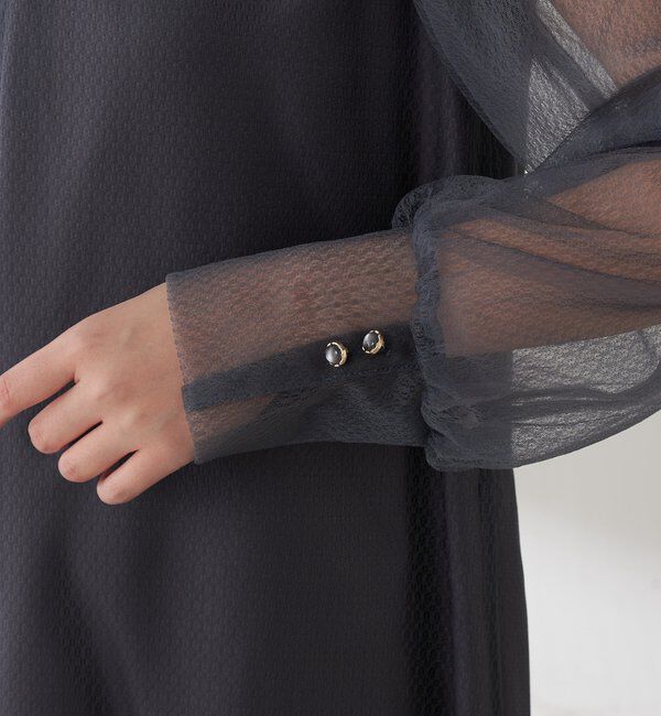  「【オケージョン】柄チュールワンピース」|ワンピース|