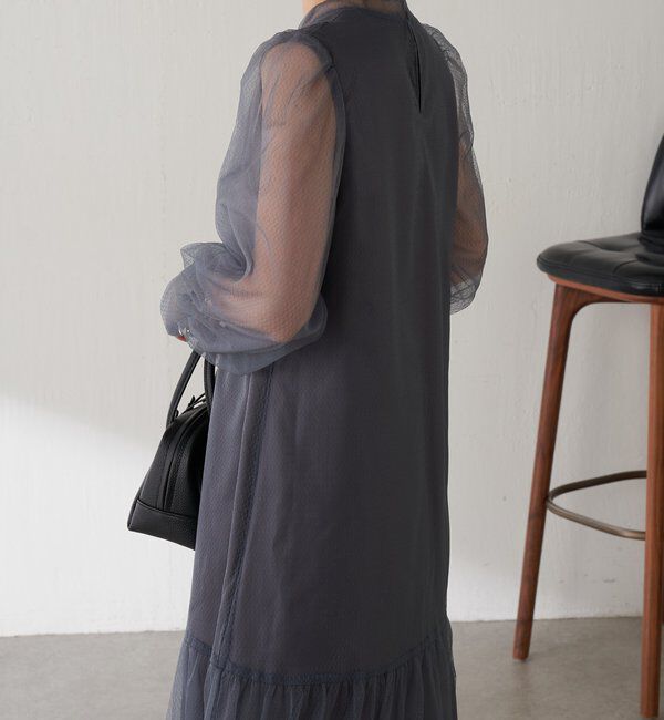  「【オケージョン】柄チュールワンピース」|ワンピース|