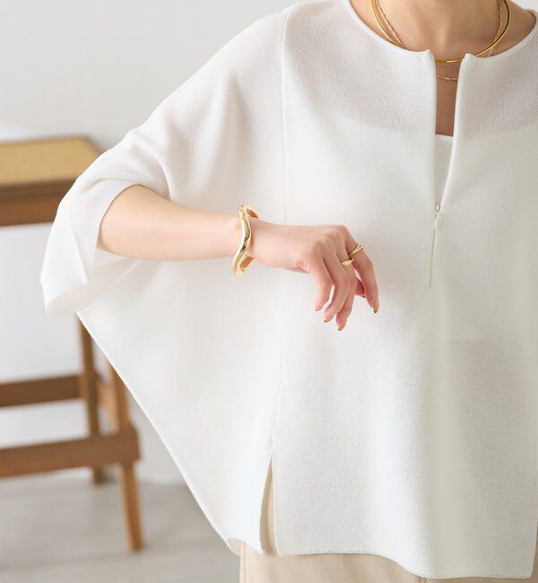  「ジップ変形ドルマンニット」|ニット・セーター|