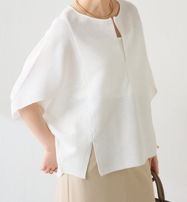  「ジップ変形ドルマンニット」|ニット・セーター|