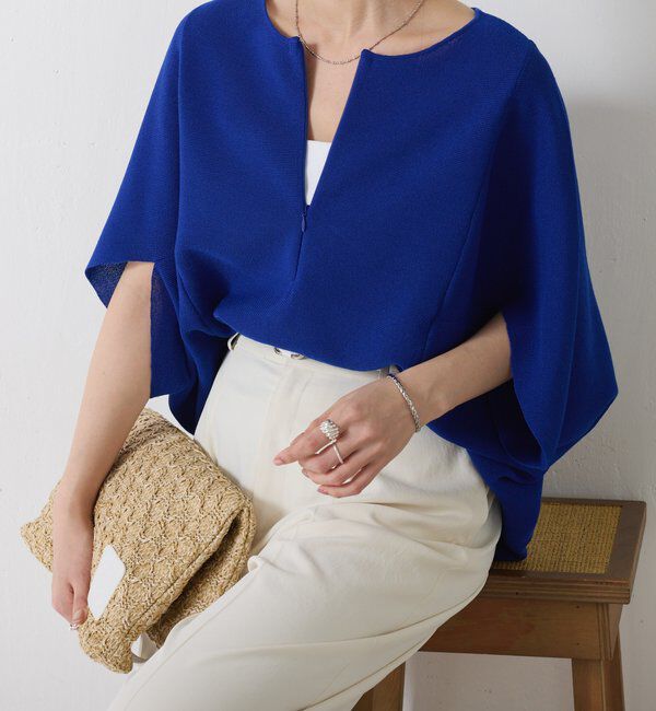  「ジップ変形ドルマンニット」|ニット・セーター|