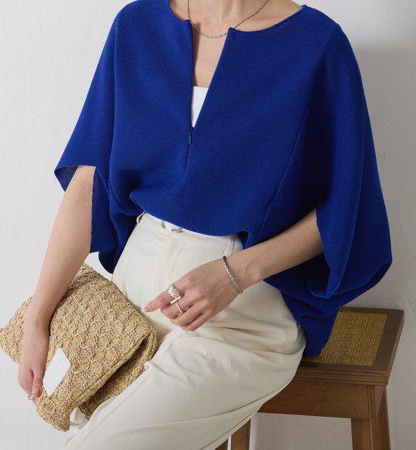  「ジップ変形ドルマンニット」|ニット・セーター|