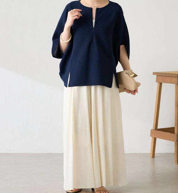  「ジップ変形ドルマンニット」|ニット・セーター|