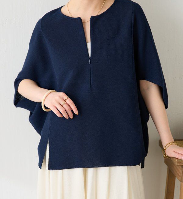  「ジップ変形ドルマンニット」|ニット・セーター|