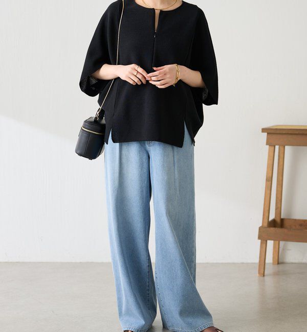  「ジップ変形ドルマンニット」|ニット・セーター|