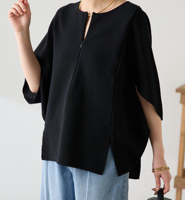  「ジップ変形ドルマンニット」|ニット・セーター|