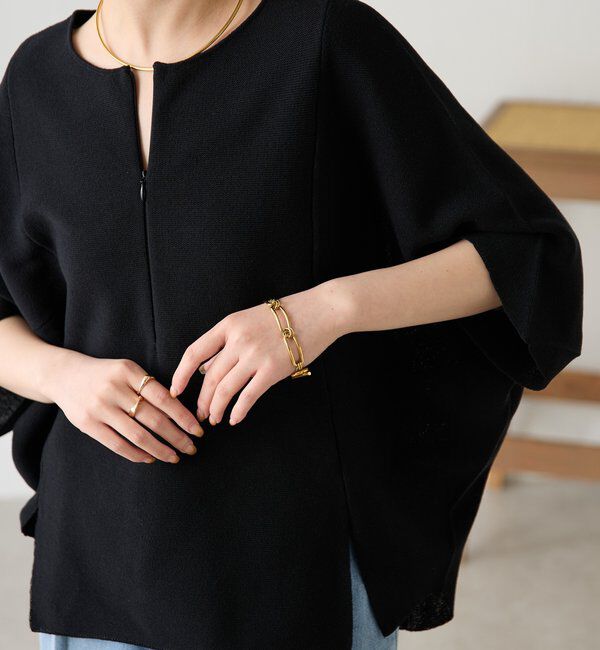  「ジップ変形ドルマンニット」|ニット・セーター|