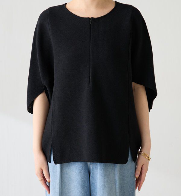  「ジップ変形ドルマンニット」|ニット・セーター|