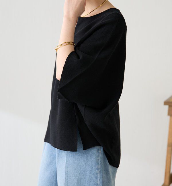  「ジップ変形ドルマンニット」|ニット・セーター|