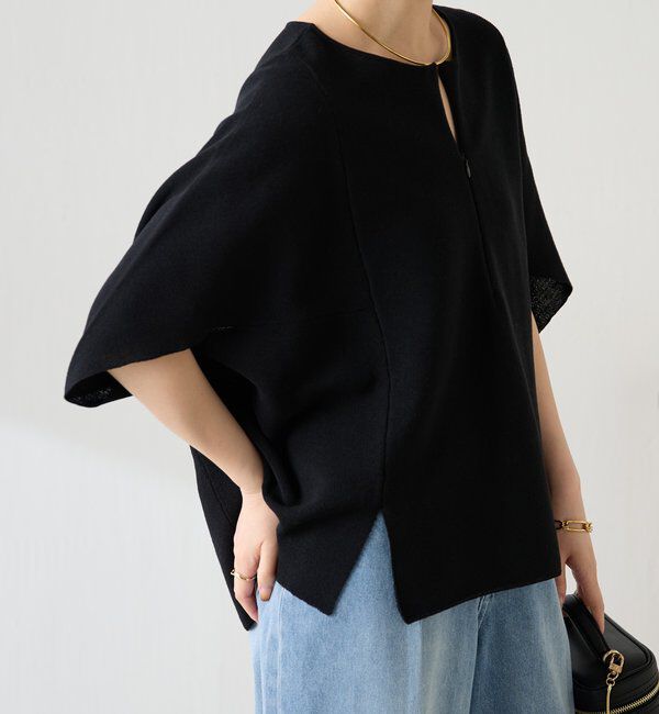  「ジップ変形ドルマンニット」|ニット・セーター|