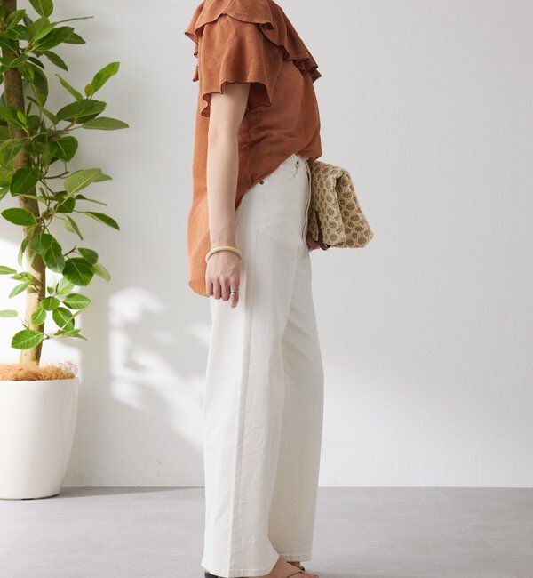  「ラッフルオフショルダーシアーニット」|ニット・セーター|