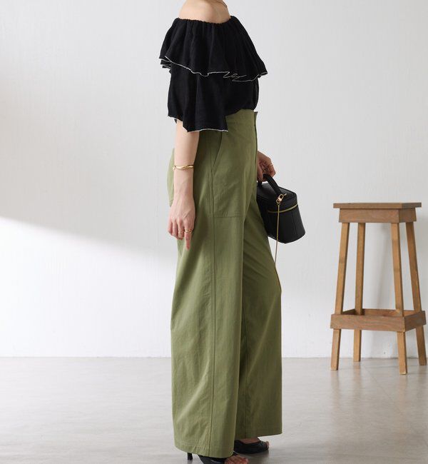  「ラッフルオフショルダーシアーニット」|ニット・セーター|