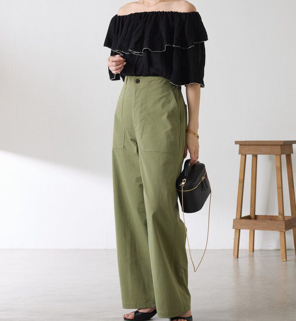  「ラッフルオフショルダーシアーニット」|ニット・セーター|