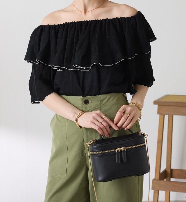  「ラッフルオフショルダーシアーニット」|ニット・セーター|