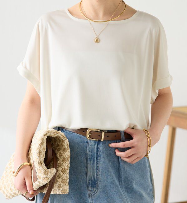  「ストレッチサテンTシャツ」|Tシャツ・カットソー|