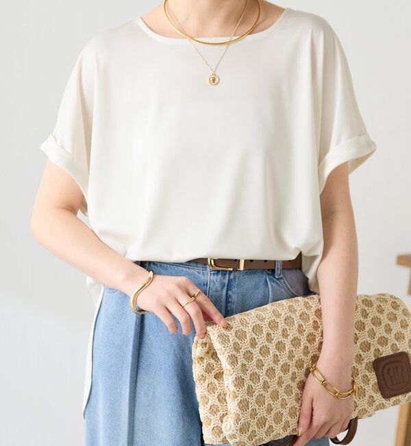  「ストレッチサテンTシャツ」|Tシャツ・カットソー|